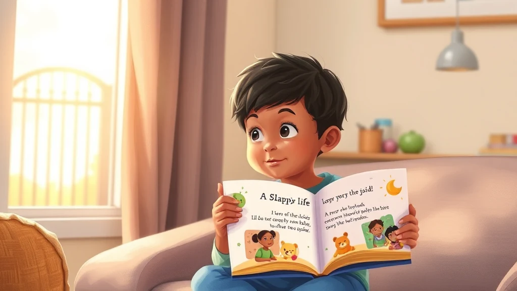 A parent and child reading a personalized storybook together, helping the child feel safe and confident during a big life change.