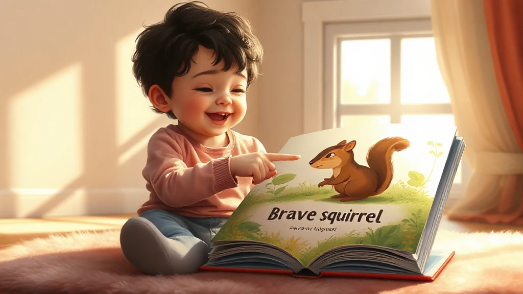 A child smiling as they read their favorite personalized book for the fifth time in a row.