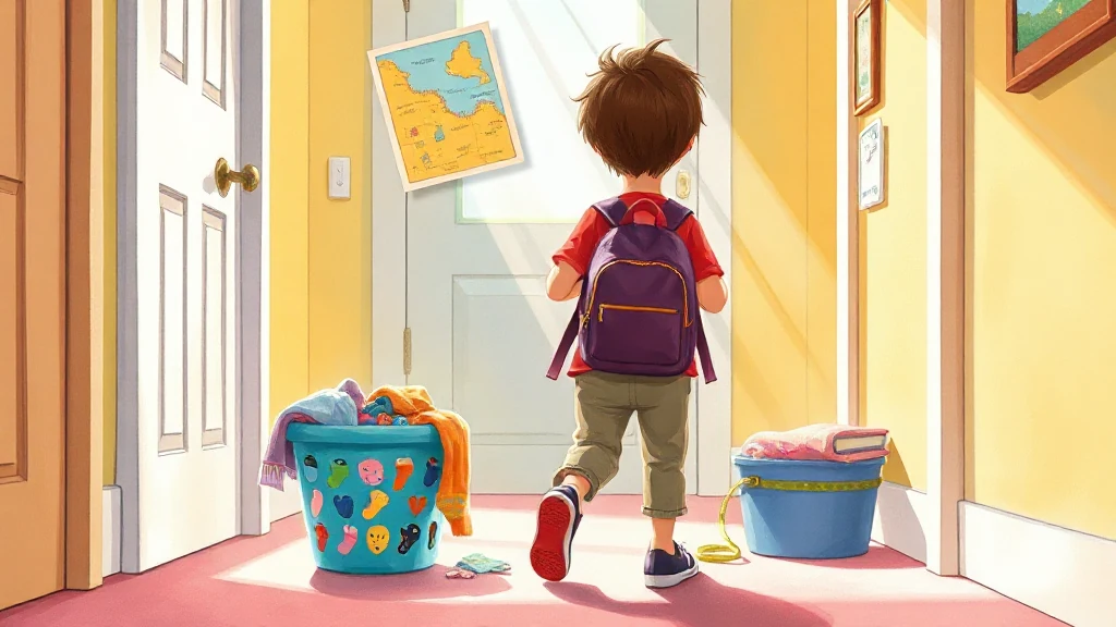 Un enfant souriant tenant un livre personnalisé illustré, assis sur un tapis à côté de son parent.